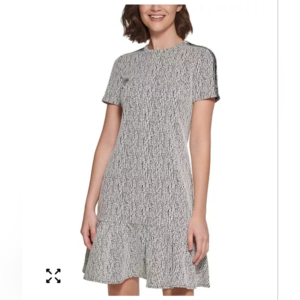 Karl Lagerfeld Jacquard Flounce-Hem Dress size 6